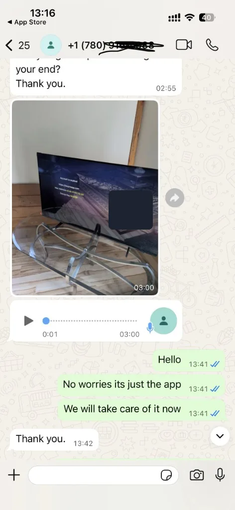 JAMFOR Nordic IPTV customer review on WhatsApp – setup support